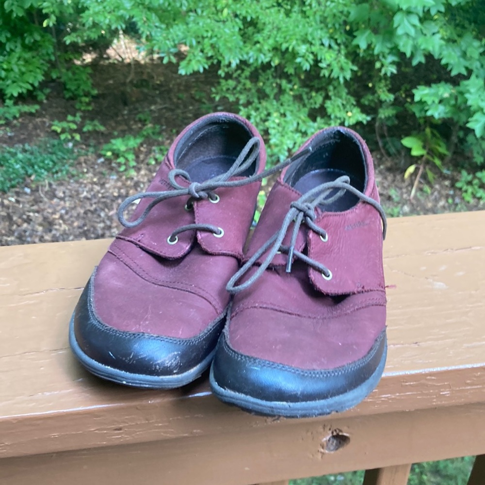 Merrell burgundy and brown performance shoes